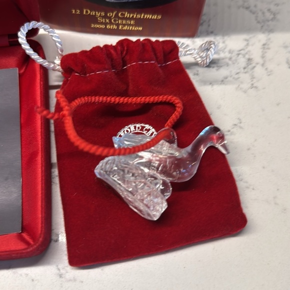 2000 WATERFORD Crystal 12 Days of Christmas 6 Geese Are Laying Crystal Ornament - Picture 5 of 7